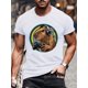 thumbnail image 1 of Short Sleeve Creative Capybara Play Video Game Print Tee Shirt for Summer, Tees for Men, 1 of 6