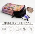 thumbnail image 5 of SEANATIVE Double Eyeglasses Case Neoprene Zipper Sunglasses Pouch Shockproof Glasses Case Anti-Scratch Lightweight Eyewear Pouch for Two Pairs of Glasses, Hummingbird Floral Violet Orange, 5 of 7