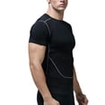 thumbnail image 5 of UKAP Mens Compression Quick Dry Shirt O-Neck Short Sleeve Casual T-Shirt Solid Color Bodybuilding Base Layer Activewear, 5 of 7