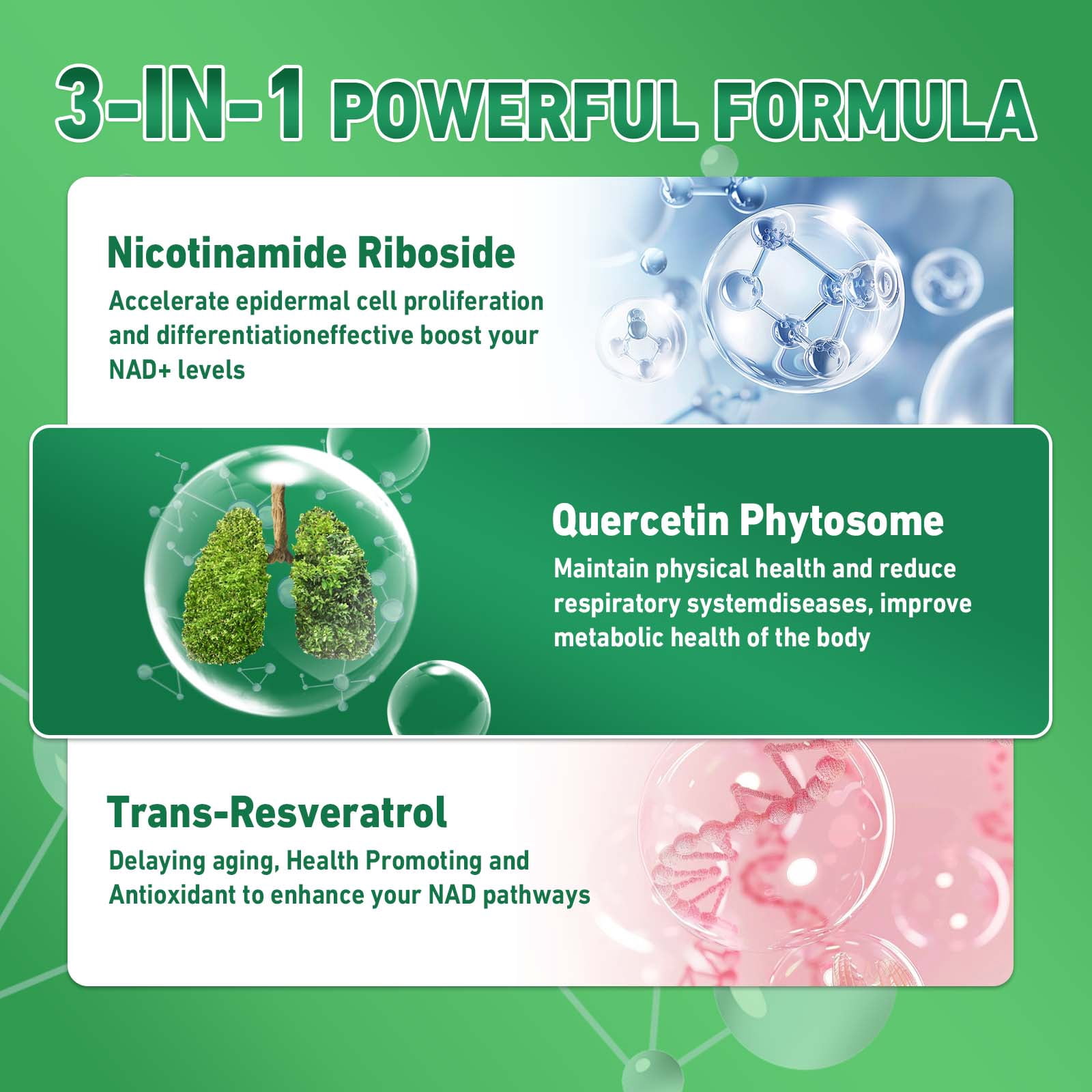 Nicotinamide Riboside 900mg - with Nicotinamide Riboside & Resveratrol - Boosting NAD+ Levels, Supports Healthy Aging, Anti-aging - 100 Capsules