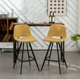 thumbnail image 5 of Roundhill Furniture Porth Fabric Kitchen 28.25" Barstools, Set of 2, Yellow, 5 of 14