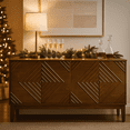 thumbnail image 3 of Homy Casa Modern Wood Sideboard Buffet Cabinet for Dining Room, Liquor Storage, Walnut, 3 of 9