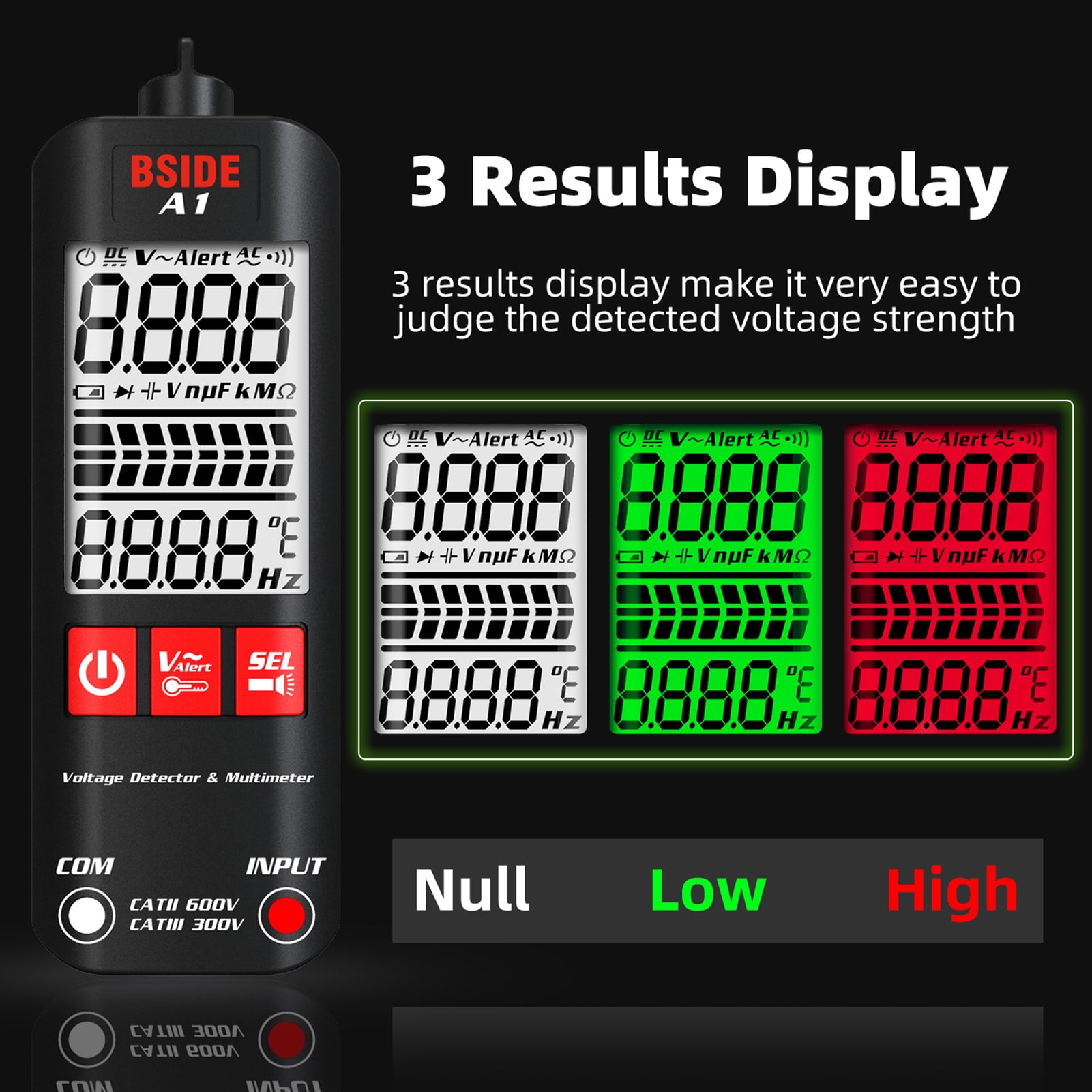 Acheter BSIDE A10 Mini multimètre numérique intelligent NCV testeur  multifonctionnel voltmètre tension AC/DC