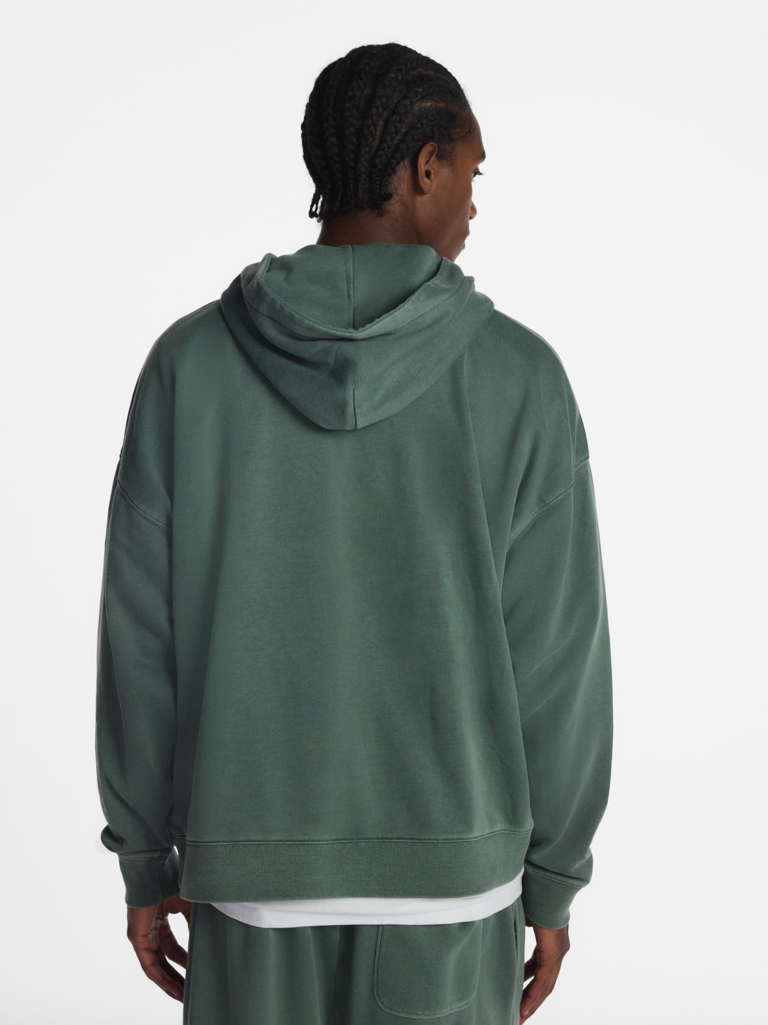No Boundaries Boxy Fit Oversized Fleece Hoodie with Long Sleeves, Men's XS-4XLT
