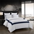 thumbnail image 1 of Funda nórdica con funda de almohada Juego de cama de hotel con cremallera Juego de microfibra Edredón Funda de edredón suave Blanco y azul marino Sincero Electrónica, 1 of 5