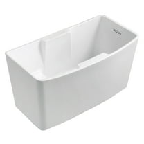 Aqua Eden VTSQ512827S 51-Inch Acrylic Rectangular Freestanding Tub with Seat and Drain, Glossy White