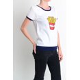 thumbnail image 4 of YEMAK Women's Short Sleeve Crewneck French Fries Print Casual T-Shirt Sweater MK32002-NAVY-L, 4 of 6