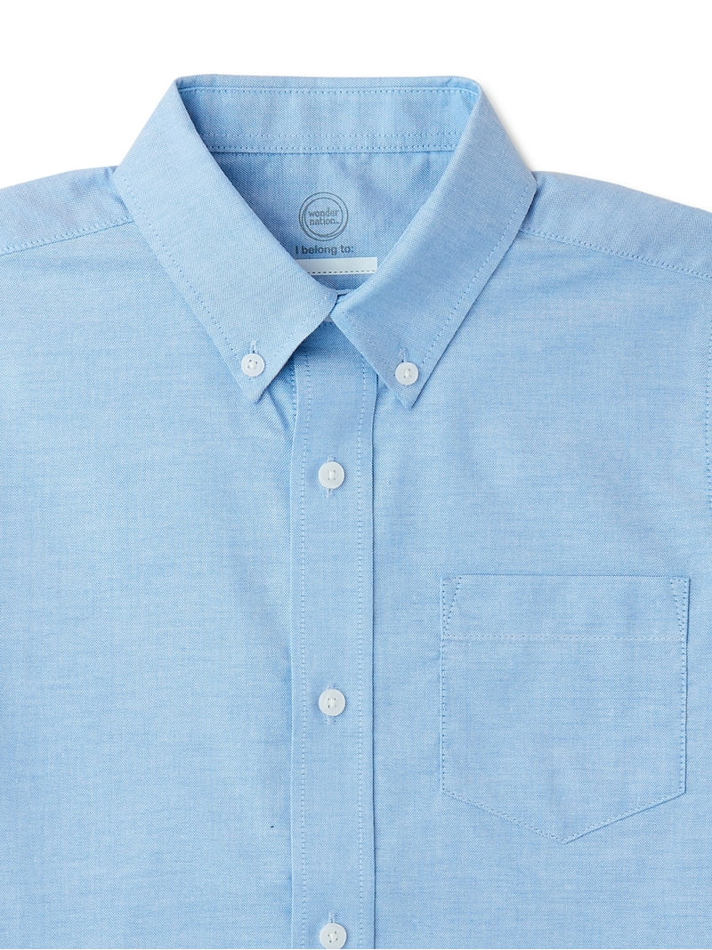 Wonder Nation Boys Short Sleeve Oxford Shirt, School Uniform