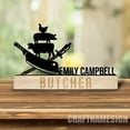 thumbnail image 2 of Craftnamesign Custom Wooden Butcher Desk Name Plate, Meat Shop Metal Nameplate for desk, 2 of 5