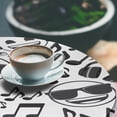 thumbnail image 3 of Ambesonne Music Emoji Fitted Round Tablecloth, Faces Treble Clefs Art, 56"- 60" Diameter, Dimgray White, 3 of 5
