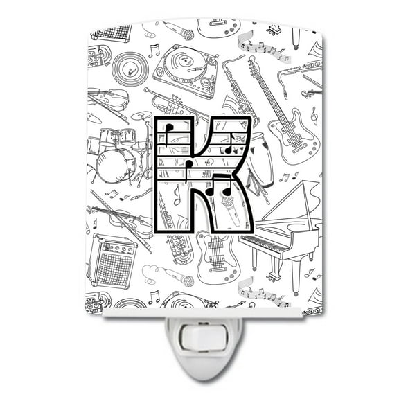 Letter K Musical Note Letters Ceramic Night Light