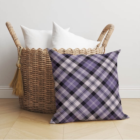 Anthony Plaid Purple Throw Pillow