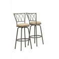 thumbnail image 1 of Monarch Specialties Bar Stool, Set Of 2, Swivel, Bar Height, Metal, Fabric, Brown, Beige, Contemporary, Modern, 1 of 3