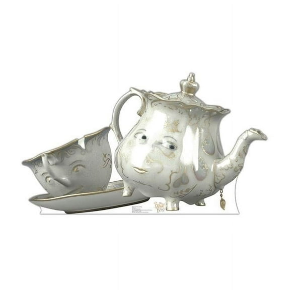 27 x 45 in. Mrs Potts & Chip - Disney Beauty & the Beast Live Action Cardboard Standup