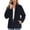 Black, variant on Hontri Women's Winter Zipper Wool Teddy Casual Coat Zipper Pocket Winter Warm Soft Jacket on Sales, Plus Size Coat for Women