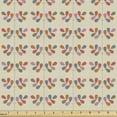 thumbnail image 1 of Botanical Fabric by the Yard, Colorful Leaves Pattern in Symmetrical Design Retro Floral Motifs, Decorative Upholstery Fabric for Sofas and Home Accents, Eggshell and Multicolor by Ambesonne, 1 of 5