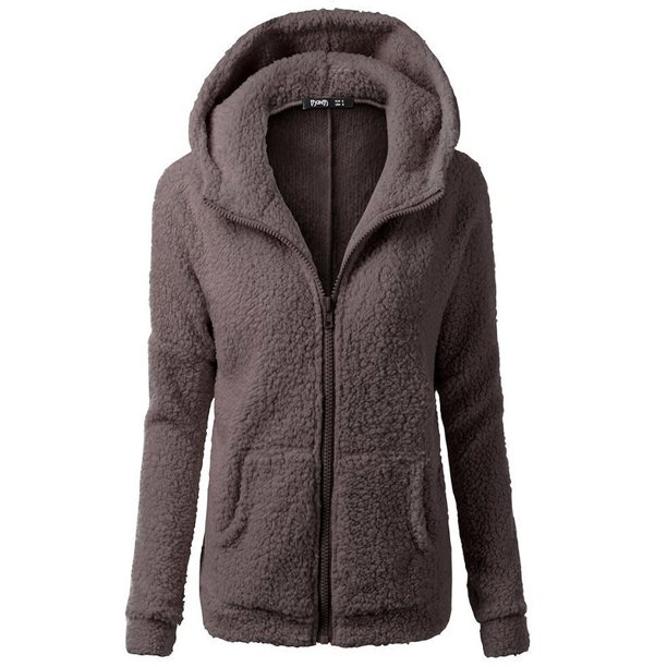 Chaqueta de moda para mujer con suéter con capucha Abrigo de felpa Tops Adepaton CJWUS-3470