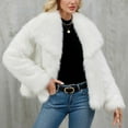 thumbnail image 5 of Xdegoge Women'S Faux Fur Jacket Casual Oversize Short Coat Stylish Fashion Color Cropped Jackets Keep Warm Furry Coats Fall Winter Daily Thermal Outerwear, 5 of 8