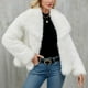 thumbnail image 5 of Chaqueta de abrigo cálida para mujer, de invierno, lisa, con cuello vuelto, 5 of 8