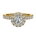 thumbnail image 4 of Petite Engagement Rings for Women Round Halo Diamond Ring 18K Gold 1.05 CT TW (G,VS1), 4 of 5