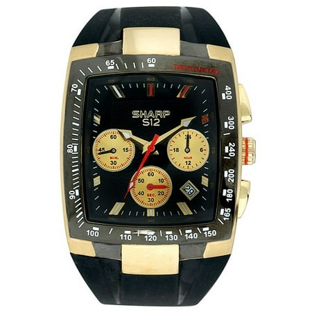 Black Chronograph Watch From Sharp "S12" Tech Tach Collection