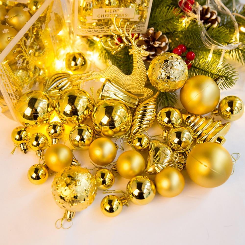 6Pc Christmas Tree Gold Balls Decor Baubles Hanging Party Wedding Ornament 5/6cm 