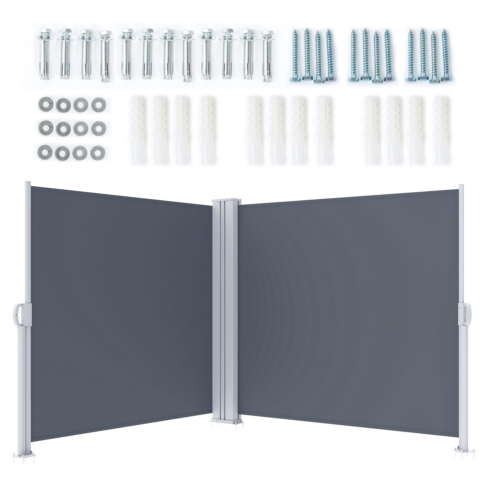 Double Side Retractable Awning 236''X 78'', UV-Resistant Outdoor