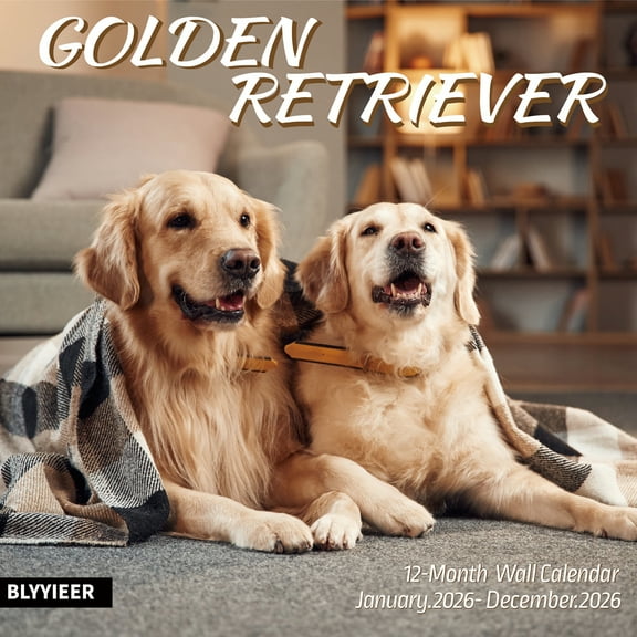 2026 Wall Calendar,Golden Retriever Wall Calendar, 12" x 24" Open,Family Planner Calendar Organizer with Golden Retriever Images, for Dogs Lovers