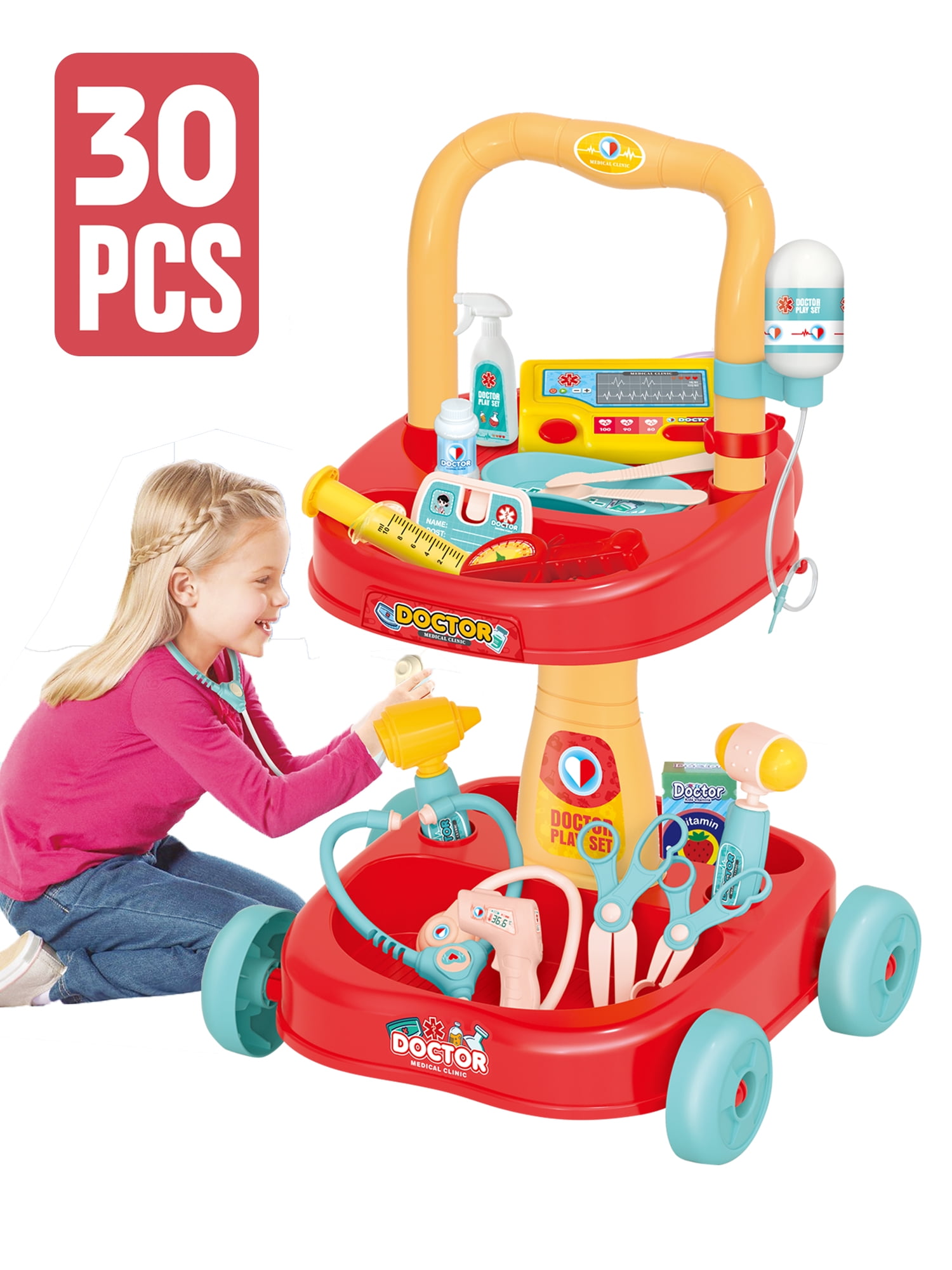 Yexmas Medical Kit 30Piece Doctor Toys Preschool Pretend Play Set for