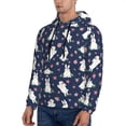 thumbnail image 2 of KLL Rabbit And Flower Print Mens Hoodie Long Sleeve Casual Pullover Hooded Sweatshirt Fashion Drawstring Hoodies with Pocket-3X-Large, 2 of 6
