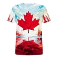 thumbnail image 3 of FRSASU Men's Canada Flag Print T-Shirt Maple Leaf Graphic Canadian Pride Patriotic Short Sleeve Crew Neck T-shirts Sky Blue-D, 3 of 5