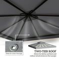 thumbnail image 4 of Outsunny Gazebo Replacement Canopy for Model 01 -0153, 2-Tier Top Cover for 9.84' x 9.84' Outdoor Gazebo, Gray (TOP ONLY), 4 of 10