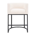 thumbnail image 4 of FANCROU 26" H Counter Height Bar Stools Set of 3, Fabric Barrel Stools with Back and Arms, Linen-Black Leg, 4 of 11