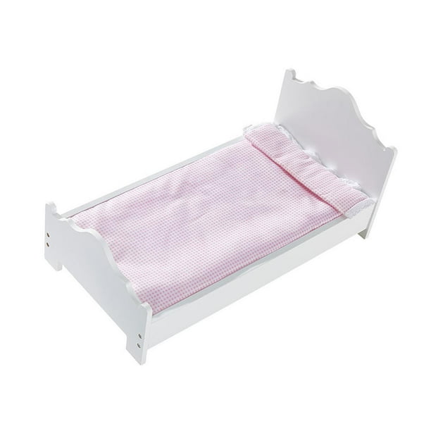 Cama de madera para muñecas, mueble de juego de simulación, 52,5 x 27,5 x 25 cm, versátil, fácil de montar, para niñas y niños, ligera y realista.