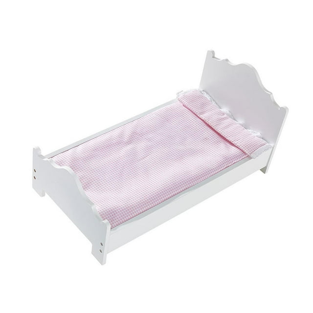 Cama de madera para muñecas, mueble de juego de simulación, 52,5 x 27,5 x 25 cm, versátil, fácil de montar, para niñas y niños, ligera y realista.