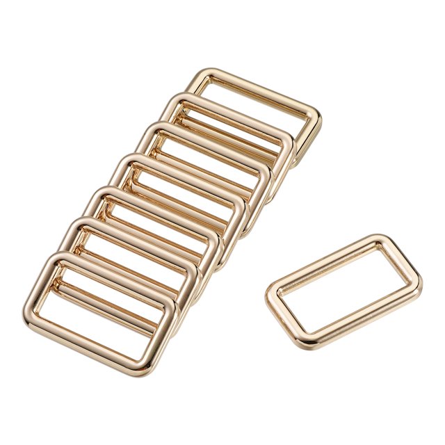 Unique Bargains 31x15mm Rectangle Buckles Zinc Alloy Gold Tone 8Pack