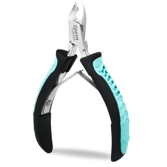Cortador de cutículas con mango antideslizante Cortador de cutículas profesional de acero inoxidable Cuchillas afiladas Pinzas de cutículas de doble resorte para el cuidado de las uñas Pedicura Manicu