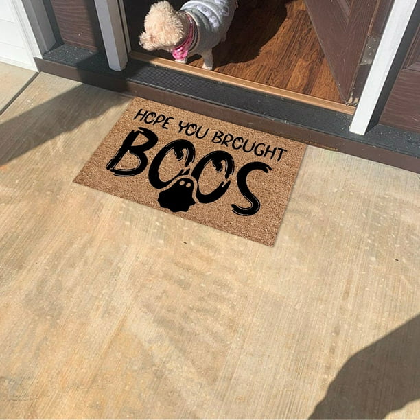 Fiudx Ofertas relámpago del día, solo en línea Decoraciones de Halloween para el hogar que dan miedo, calavera antideslizante de bienvenida para la puerta de entrada, alfombra de otoño para interiore