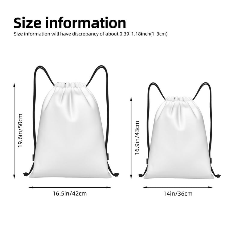 Jgfou White Print Drawstring Backpacks Cinch Sack Pack Jgfou White Print Drawstring Backpacks Cinch Sack Pack