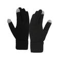 thumbnail image 4 of Naierhg 1 Pair Women Winter Gloves Thick Windproof Plush Knitted Color Matching Elastic Warm Five Fingers Anti slip Soft Cozy Regular Fit Cycling Gloves Outdoor Gloves for Winter Black, 4 of 8