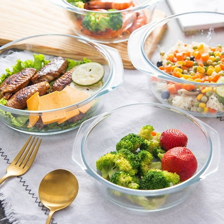 unbranded 1Pack Round Glass Bowls Microwavable for Food Storage