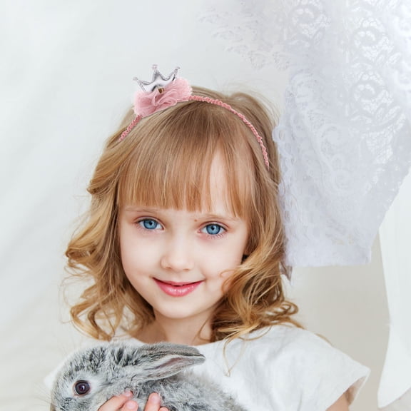 PENIKOKO Princess Headbands Flower Headband Hair Accessories for Parties Pink Decoration 1Pcs