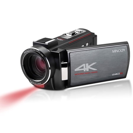 Minolta MN4K25NV 4K Ultra HD 30 MP Night Vision Camcorder (Black)