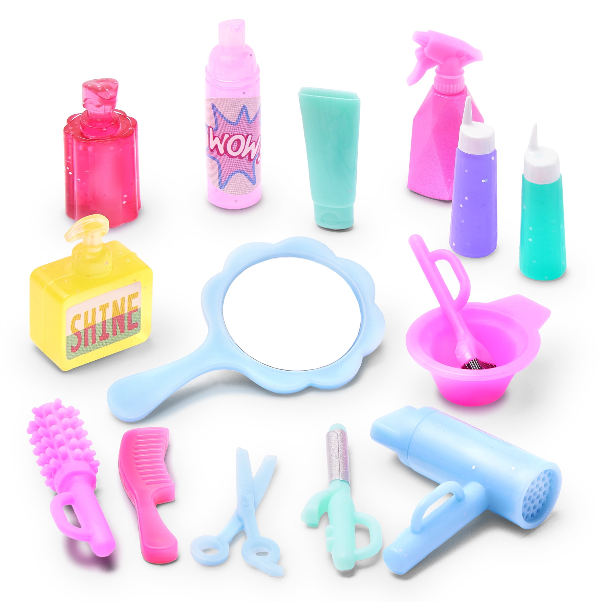 Hey Bestie 19pc Hair Salon Playset for Small Dolls (5.5-inch) with Accessories, Kids 3 Years & up