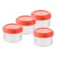 thumbnail image 3 of 4 botellas pequeñas exprimibles Zulema tarros de especias vacíos transparentes Redondo Rojo, 3 of 8