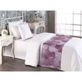 thumbnail image 2 of Floral Boho Bed Runner, Outlined Dahlias and Amaryllis Flowers with Purplish Tones Print, Decorative Accent Bedding Scarf for Hotels Homes & Guest Rooms, Twin, Eggplant Pale Lilac White, by Ambesonne, 2 of 3
