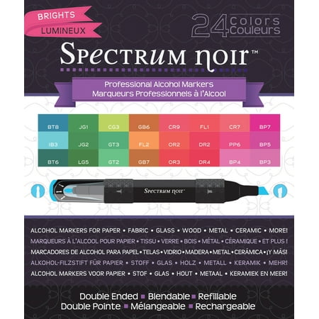Spectrum Noir Alcohol Markers Brights, 24 Count (Spectrum Noir Pens Best Price)