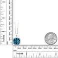 thumbnail image 3 of Gem Stone King 10K White Gold London Blue Topaz & White Created Sapphire Pendant Necklace for Women (8.54 Cttw, Gemstone Birthstone, Cushion Cut 12MM, with 18 inch Chain), 3 of 5