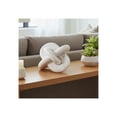thumbnail image 3 of Marble Knot Sculpture for Living Room Decor - Home Tabletop Accent for Bathroom, Office, Shelf, Entryway, and Console Display - Intertwined Stone Ornament for Coffee Table Decor - 6", White, 3 of 12