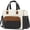 Black with Off White with Brown, variant on Gynky Insulated Lunch Bag Box Women, Wide Opening Adult Lunch Box Women, Large Leakproof Cooler Bag, Lunch Teacher Tote Bag for Work Picnic Beach Family College